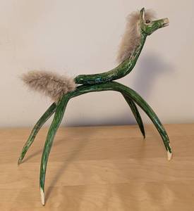 lot 15 image: Unique Antler Horse Sculpture