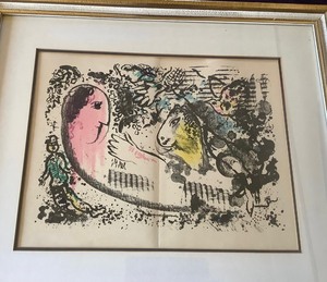 lot 10A image: Lovely Reverie Original Lithograph by Chagall with Certificate