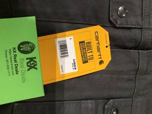 lot 6 image: Carhartt Mens Bartlett Jacket RELAXED FIT WASHED DUCK SHERPA-LINED UTILITY JACKET - 2 WARMER RATING SIZE L