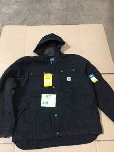 lot 11 image: Carhartt Mens Bartlett Jacket RELAXED FIT WASHED DUCK SHERPA-LINED UTILITY JACKET - 2 WARMER RATING SIZE L