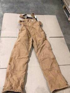 lot 13 image: Carhartt 102743 - Womens Weathered Duck Wildwood Bib Overalls - Quilt Lined SIZE S