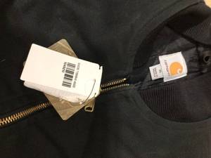 lot 10 image: Carhartt Mens X-Large Black Cotton Duck Vest Arctic Quilt Lined size XL