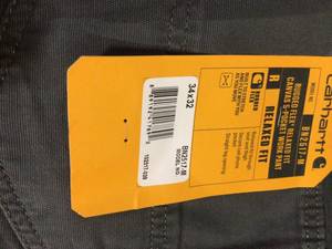 lot 28 image: Carhartt Rugged Flex Relaxed-Fit Canvas 5-Pocket Work Pants for Men size 34x32