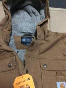 lot 54 image: Carhartt Carhartt RELAXED FIT WASHED DUCK SHERPA-LINED UTILITY JACKET - 2 WARMER RATING size L review pictures