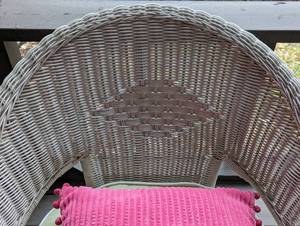 White Wicker Armchair