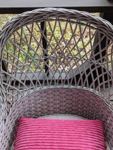Vintage White Wicker Armchair