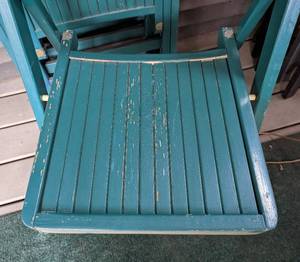 Set of Four Wood Folding Chairs
