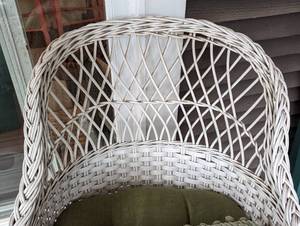 White Wicker Armchair