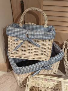 Tiered Metal Stand and Decorative Baskets