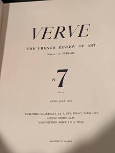 Vintage French Verve Artistic Magazine