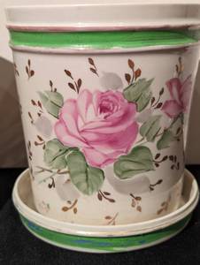 Pair of Vintage Painted Pots