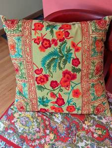 Whimsical Red Wood Accent Chair