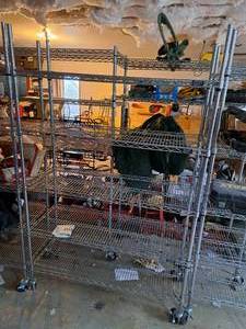 lot 57 image: Chrome Wire Shelving Unit on Casters 5-tier