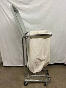 lot 3 image: MSRP $300 PSS Select Single Bag Foot Activated Hamper Stand Transport Cart - Great Working Condition