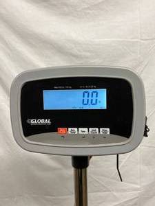 lot 32 image: Global Industrial Industrial Adjustable Height Bench & Floor&nbspDigital&nbspScale 330lb Capacity - Used For Shipping Packages & More - Excellent Working Condition -Has Manual Appears To Have A USB Port For Data Transfer
