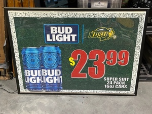 Back Lighted Framed Bud Light Picture