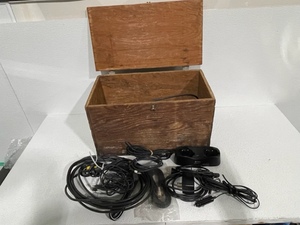 Wooden Box with Cords