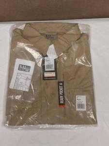 lot 8 image: NEW 5.11 TACTICAL SERIES LARGE BUTTON UP SHIRT TAN