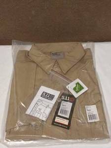 lot 9 image: NEW 5.11 TACTICAL SERIES LARGE BUTTON UP SHIRT TAN