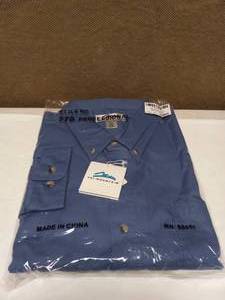 lot 14 image: NEW TRI MOUNTAIN BUTTON UP SHIRT 4XL BLUE