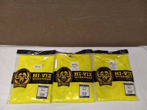 lot 25 image: (3) NEW OCCUNOMIX HIGH VISIBILITY SHORT SLEEVES T-SHIRT MEDIUM