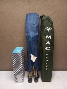 lot 56 image: CAMPING GEAR (2) CHAIRS AND HEATING MAT