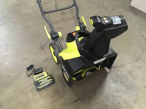 Ryobi 40V HP Brushless 18 in. Single-Stage Cordless Electric Snow Blower with 6.0 Ah Battery and Charger  Review all pictures