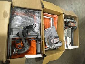 RIDGID 9 Amp Corded 7 in. Wet Tile Saw with Stand Lot of 3 Review all pictures customer returns