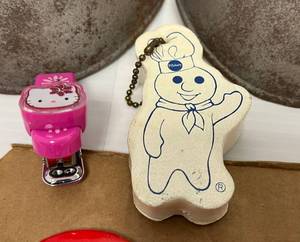 Group Of Misc. Antiques Including  Vintage 1960s - 70s North St. Paul Buttons, Troll, Hello Kitty And Cast Iron Claw Feet