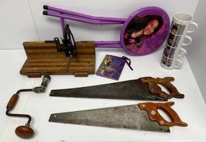 Group Of Misc. Including Vintage Tools And Hannah Montana Items