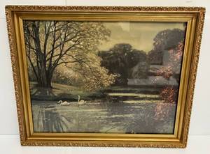 Antique Framed Print Behind Glass 31 12 x 25 14