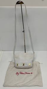 White Paloma Picasso Leather Handbag  Made In Italy