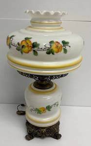 Vintage Floral Hurricane Lamp 25 12 T