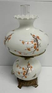 Vintage Floral Hurricane Lamp 22 12 T