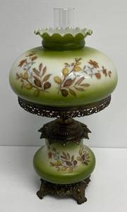Vintage Floral Hurricane Lamp 21 12 T