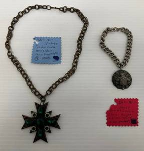 Two Antique Gothic Items 1 Chain Necklace And 1 Bracelet
