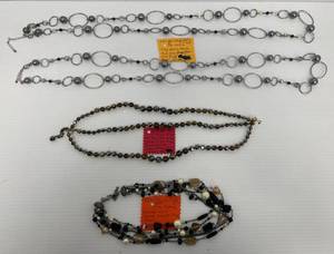 Group Of Misc. Necklaces Including Lia Sophia, Night Out Narvella Amber Glass And More