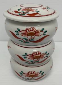 Vintage Porcelain Stacking Bento Box 7 14 T x 5 W