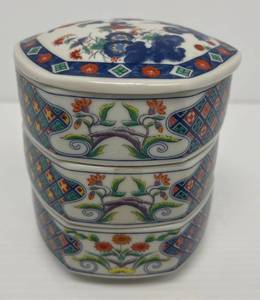 Vintage Porcelain Stacking Bento Box 7 14 T x 5 W