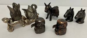 Group Of Metal Salt And Pepper Shakers