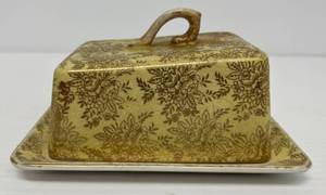 Antique Floral ButterCheese Plate 6 W 5 D 3 12 T