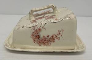 Antique Floral ButterCheese Plate 7L x 5 34 D x 4T