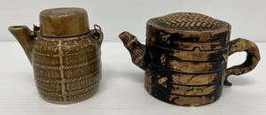 Two Antique Oriental Teapots 1 3 12 x 6 1 3 34 x 4