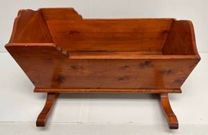 Antique Wooden Rocking Cradle