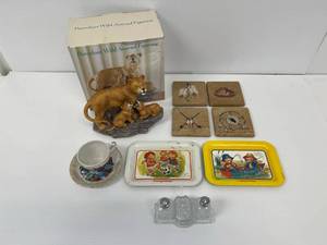 Group Of Misc. Vintage Items Including Lion Statue