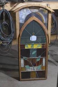 lot 128 image: SHEPARD STAINED GLASS WINDOW