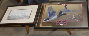 lot 275 image: Back to last search results  HOME  PRICE GUIDE  FINE ART DUCKS UNLIMITED EEJ VS BRANDY AND DUCKS UNLIMITED LIFTING OFF D. NICHOLSON