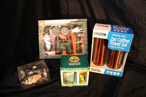 lot 109 image: Outdoor Adventurist Kit Thermos and Mug Set, Rapala Collectible and More