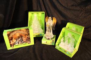 lot 187 image: Happy Holidays Lighted Decorations and Nativity Sets