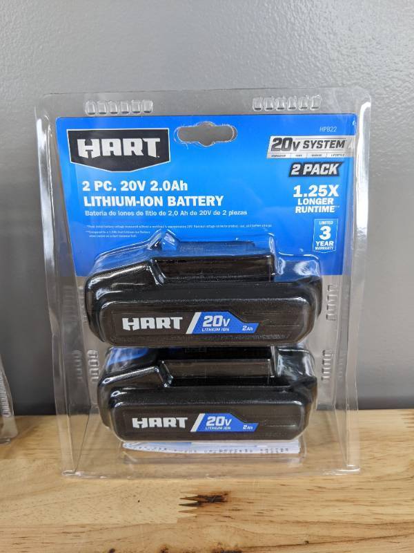 Brand New HART Battery Lot - 2- 20V 2.0 Ah Batteries & a 20V 4.0 Ah Battery & a Charger 